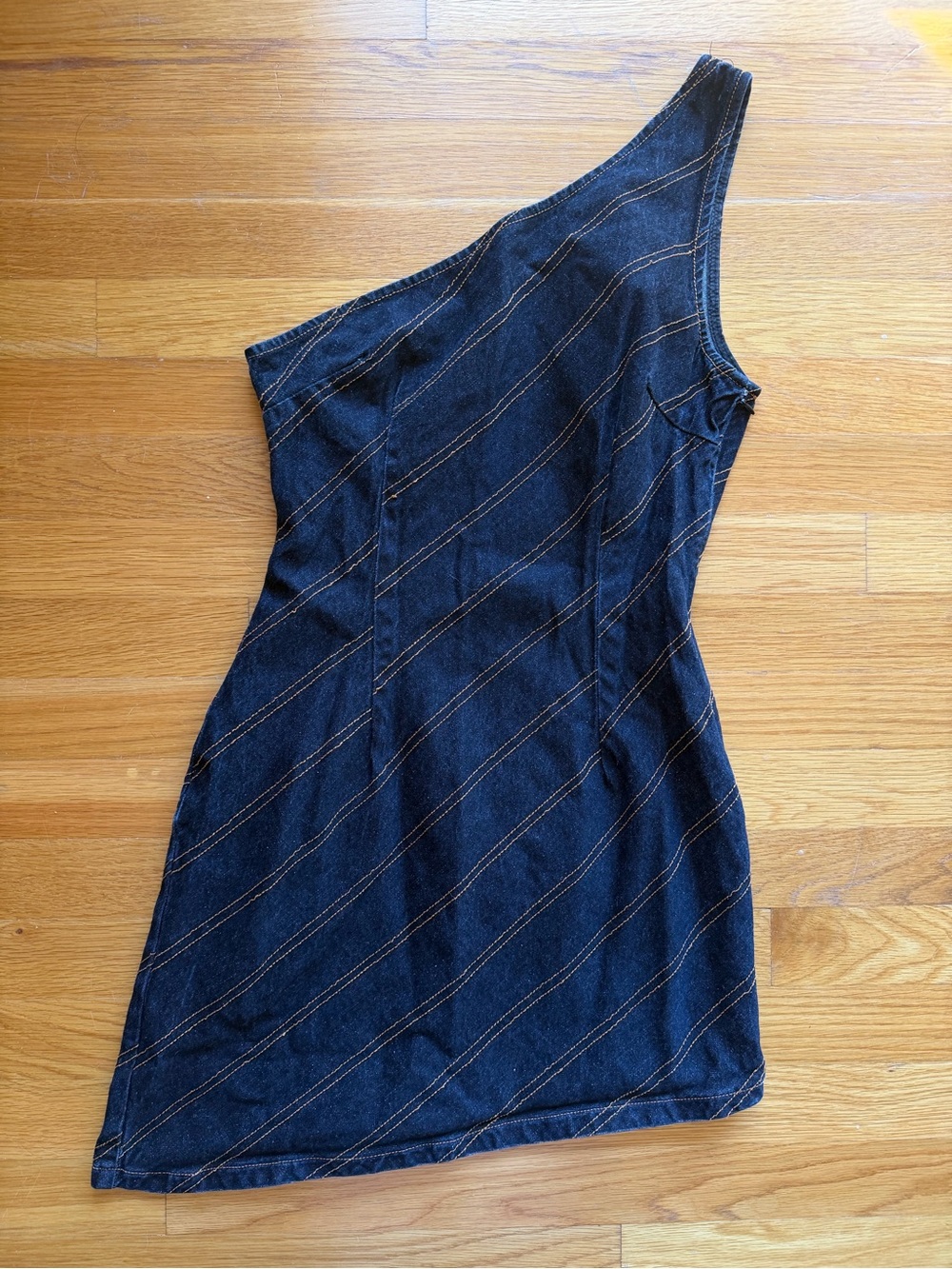 Lioness One Shoulder Denim Mini Dress – Size Small